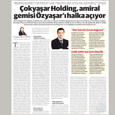 Çokyaşar Holding, amiral gemisi Özyaşar'ı halka açıyor.